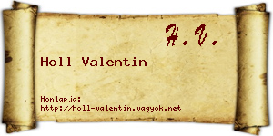 Holl Valentin névjegykártya